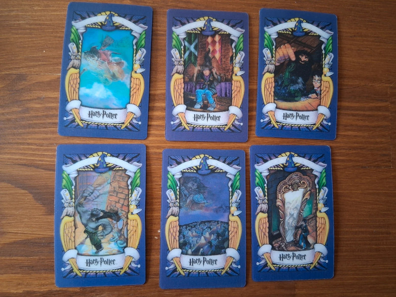 Lot de 6 Cartes Holographiques / Lenticulaires Harry Potter Vintage
