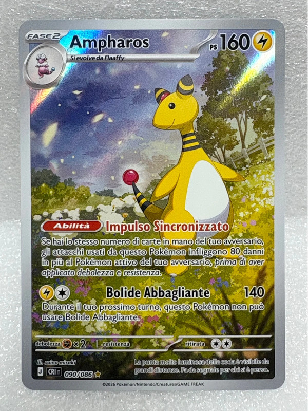 Pokémon Ampharos 090/086 ITA Illustrazione Rara Near Mint