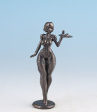 Statua regalo ragazza in bronzo cinese fatta a mano riccio collezione -
