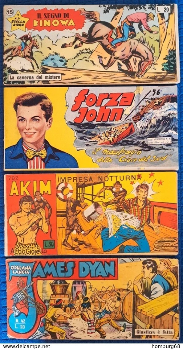 M193= N° 4 Strisce Fumetti Originali Anni '50/'60 in Offerta !