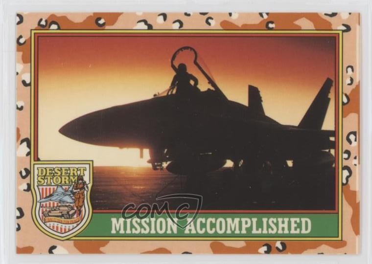1991 Topps Desert Storm Factory Set White Back missione compiuta #82 0s5