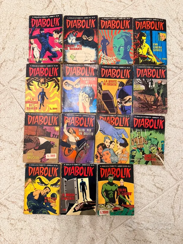 Diabolik - lotto 15 libri (1966-1989)