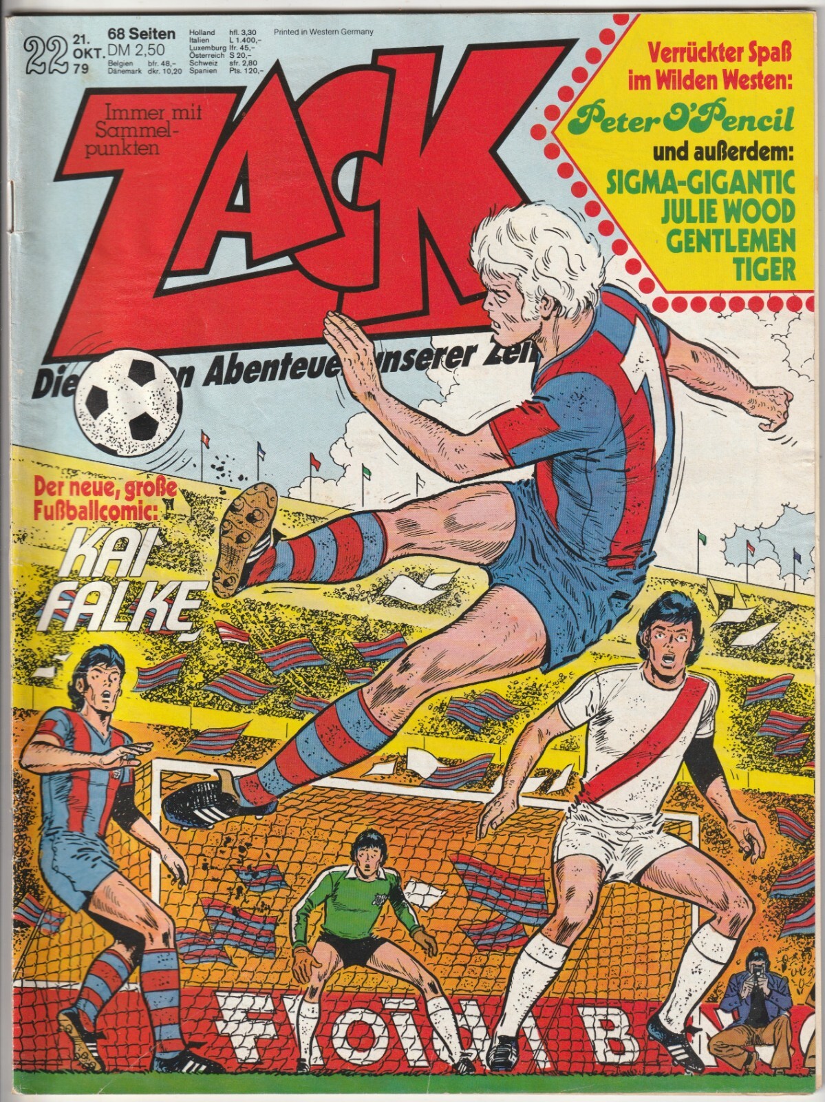 ✪ ZACK #22/1979 Kai Falke, corallo COMICHEFT Z2 *Julie Wood *Tiger *Gentlemen