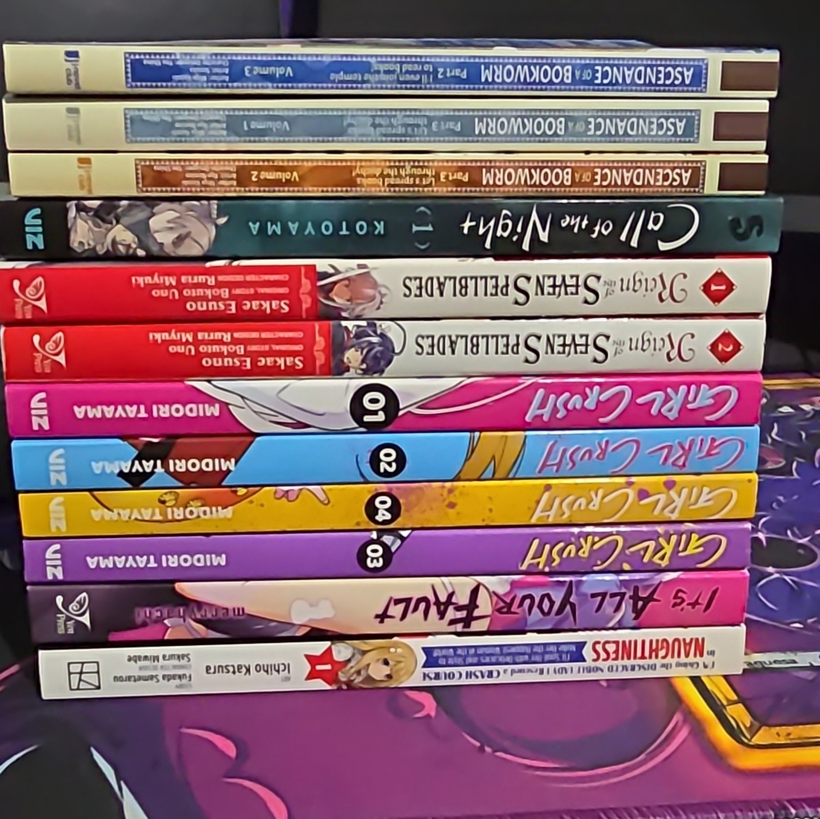 Lotto Manga: Girl Crush Vol 1-4, Call of the Night Vol 1, Spellblades Vol 1-2,