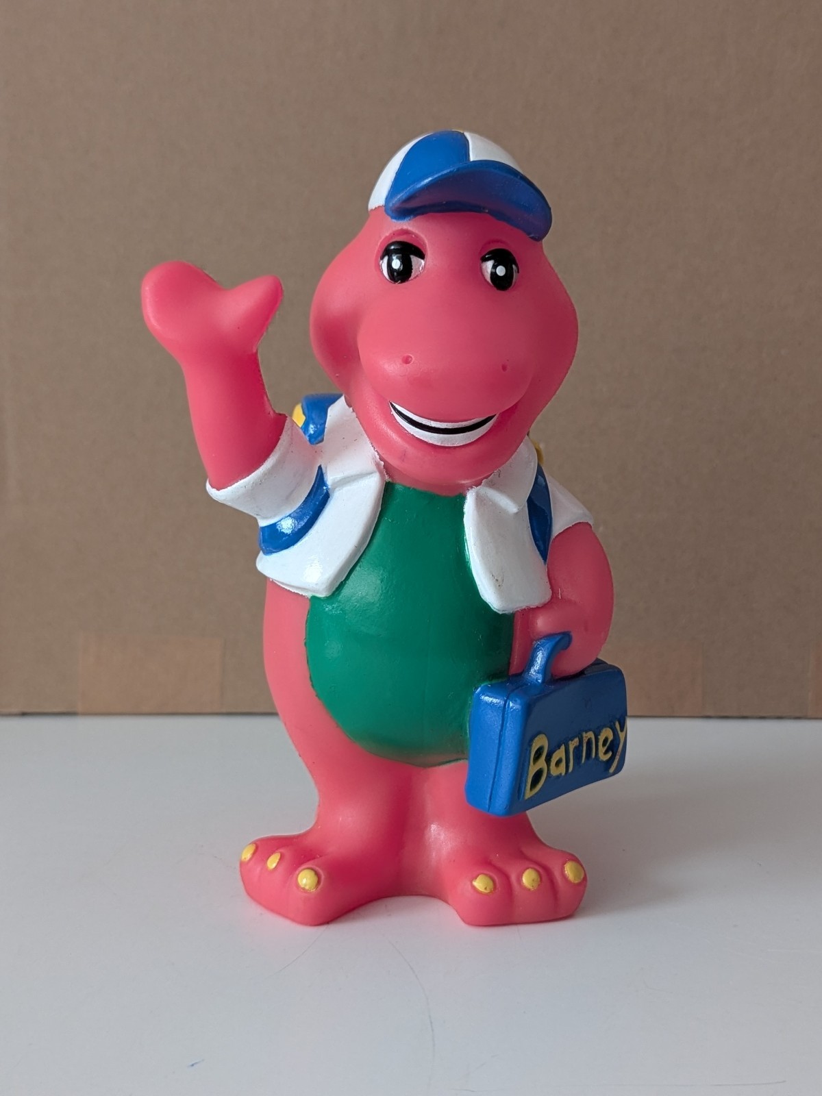 Barney Purple Dinosaur 1992 Coin Piggy Bank With Plug Back to School