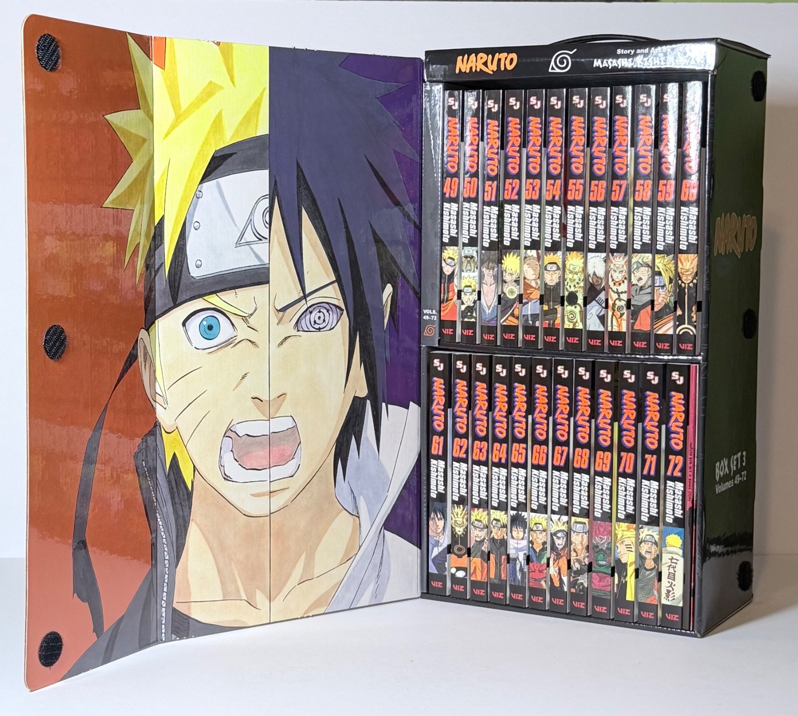 Naruto cofanetto 3 volumi manga 49-72 inglese VIZ con extra
