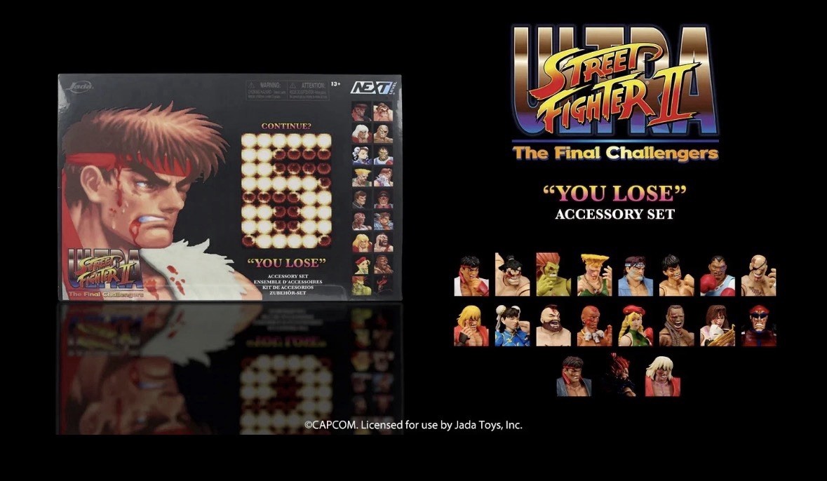 SDCC 2026 - Jada Toys Ultra Street Fighter II You Lose Set di accessori teste