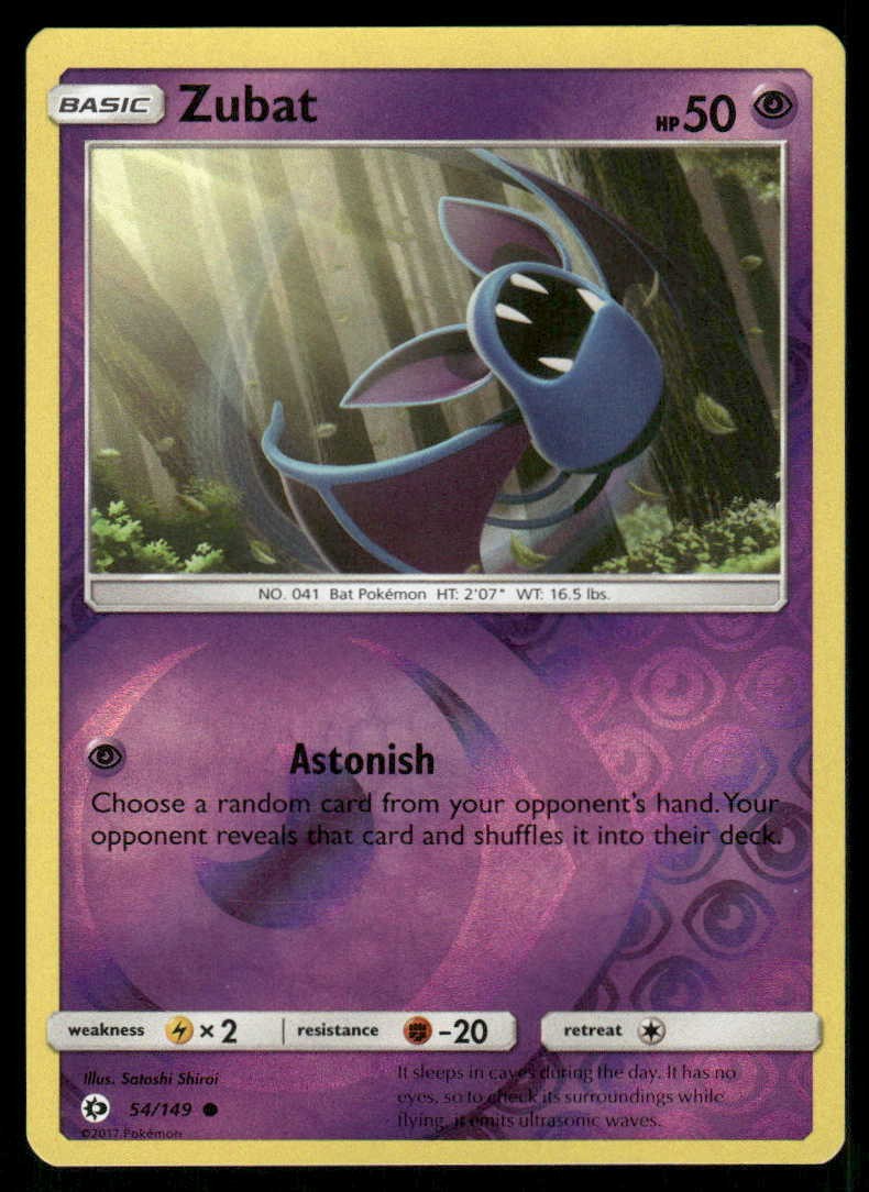 POKEMON ZUBAT SM SET BASE 54/149 REVERSE HOLO C LP