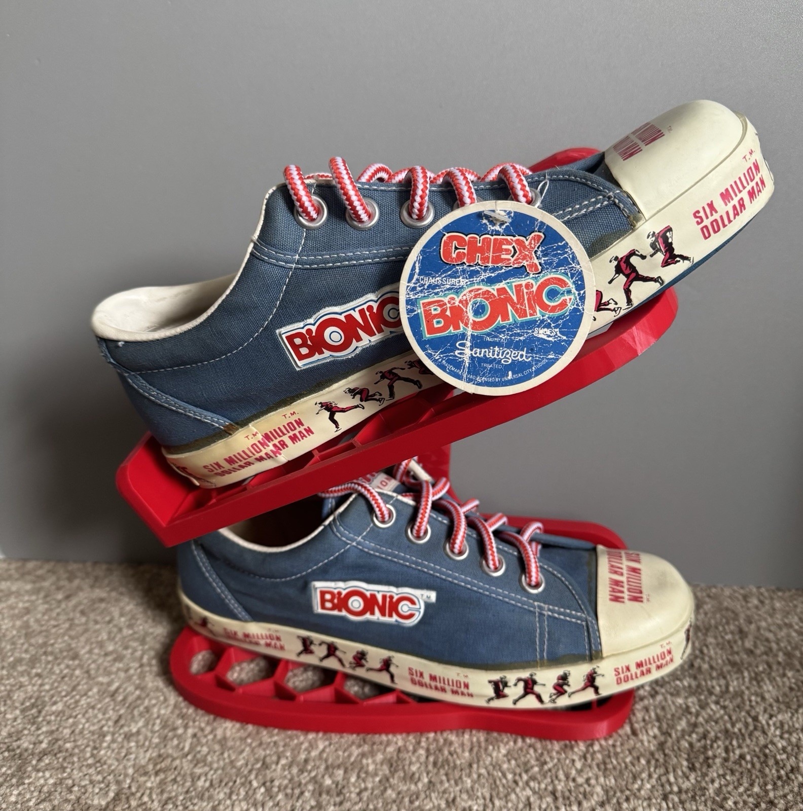 Scarpe da ginnastica vintage sei milioni di dollari uomo bambini Bionic di Chex nuove vecchio magazzino