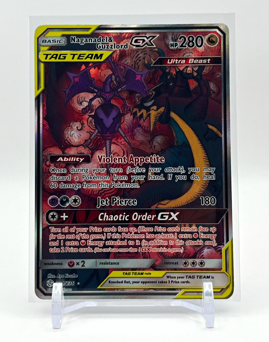 Naganadel & Guzzlord GX 224/236 SM-Cosmic Eclipse Ultra Rara Full Art 