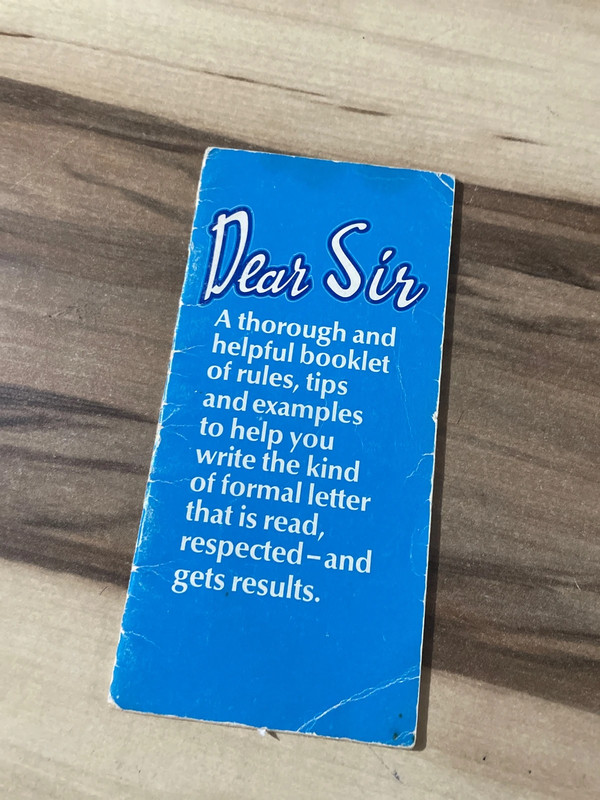 Dear Sir booklet of rules, tips and examples