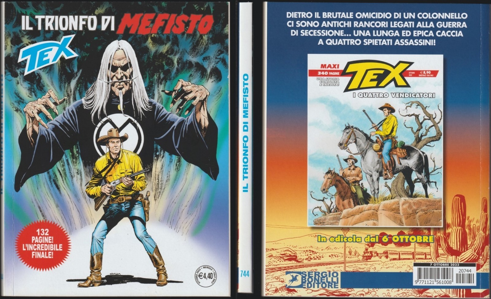 TEX 744 IL TRIONFO DI MEFISTO - OTTOBRE 10/2022 + POSTERINO DAMPYR FILM PERFETTO