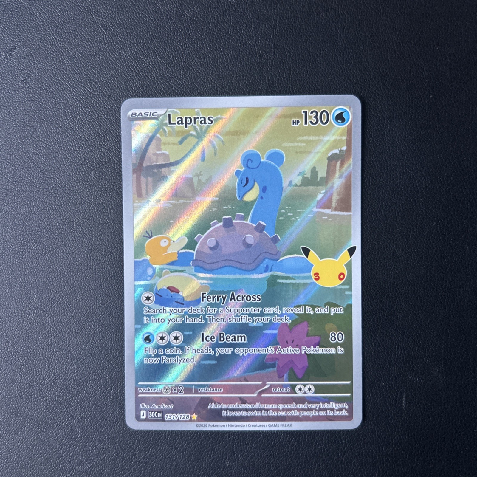 Lapras 131/128 Illustration Rare 30th Celebration Pokémon TCG NM