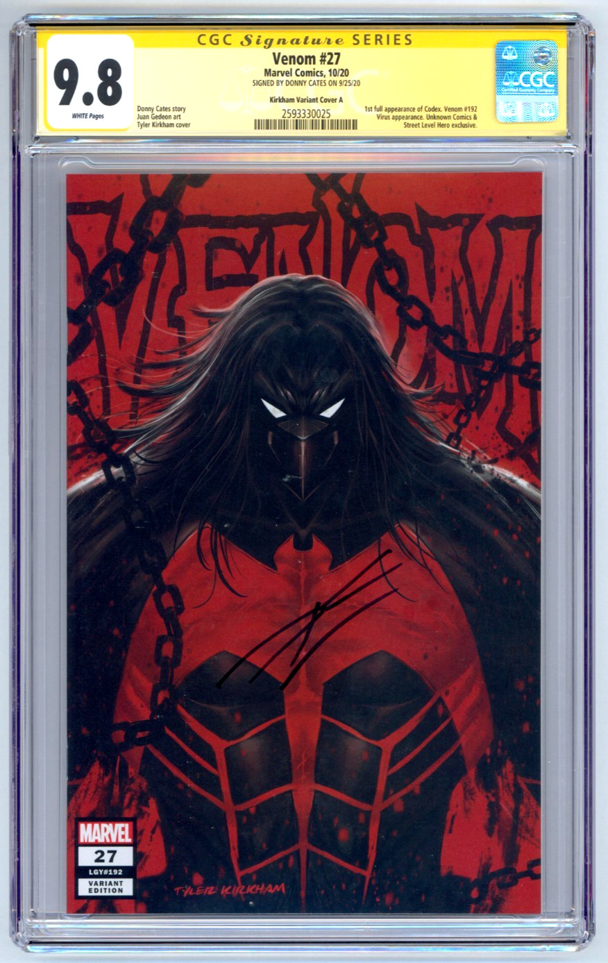 Venom #27 CGC 9.8 firmato da Donny Cates fumetti sconosciuti esclusiva Marvel 2020