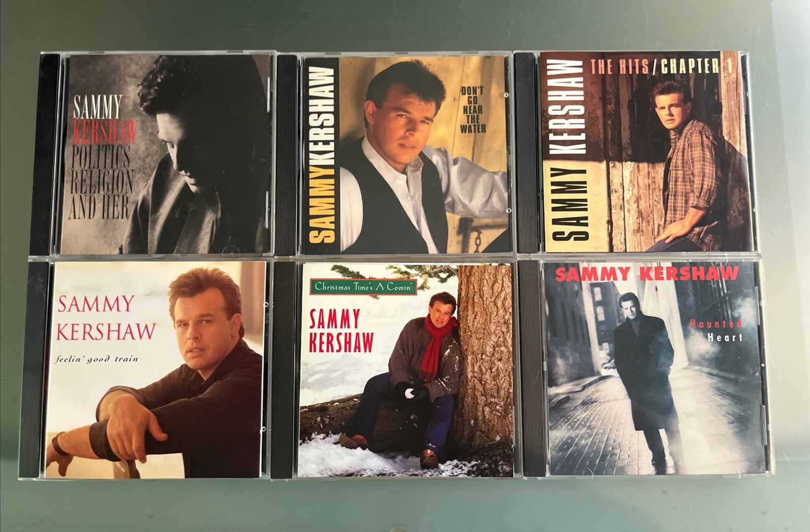 SAMMY KERSHAW 6 LOT: Feelin Good, Hits Ch. 1, Haunted Heart, Politics, Water+