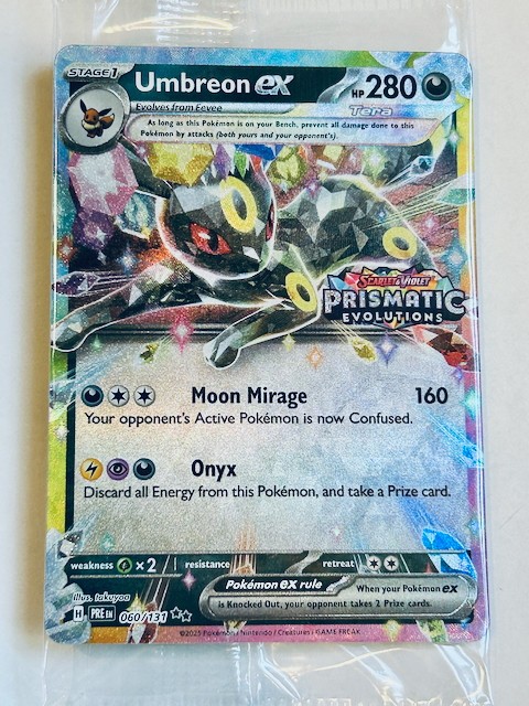 Carta Promo Pokémon TCG Umbreon Ex Evoluzioni Prismatiche Timbrata 060/131 Sigillata