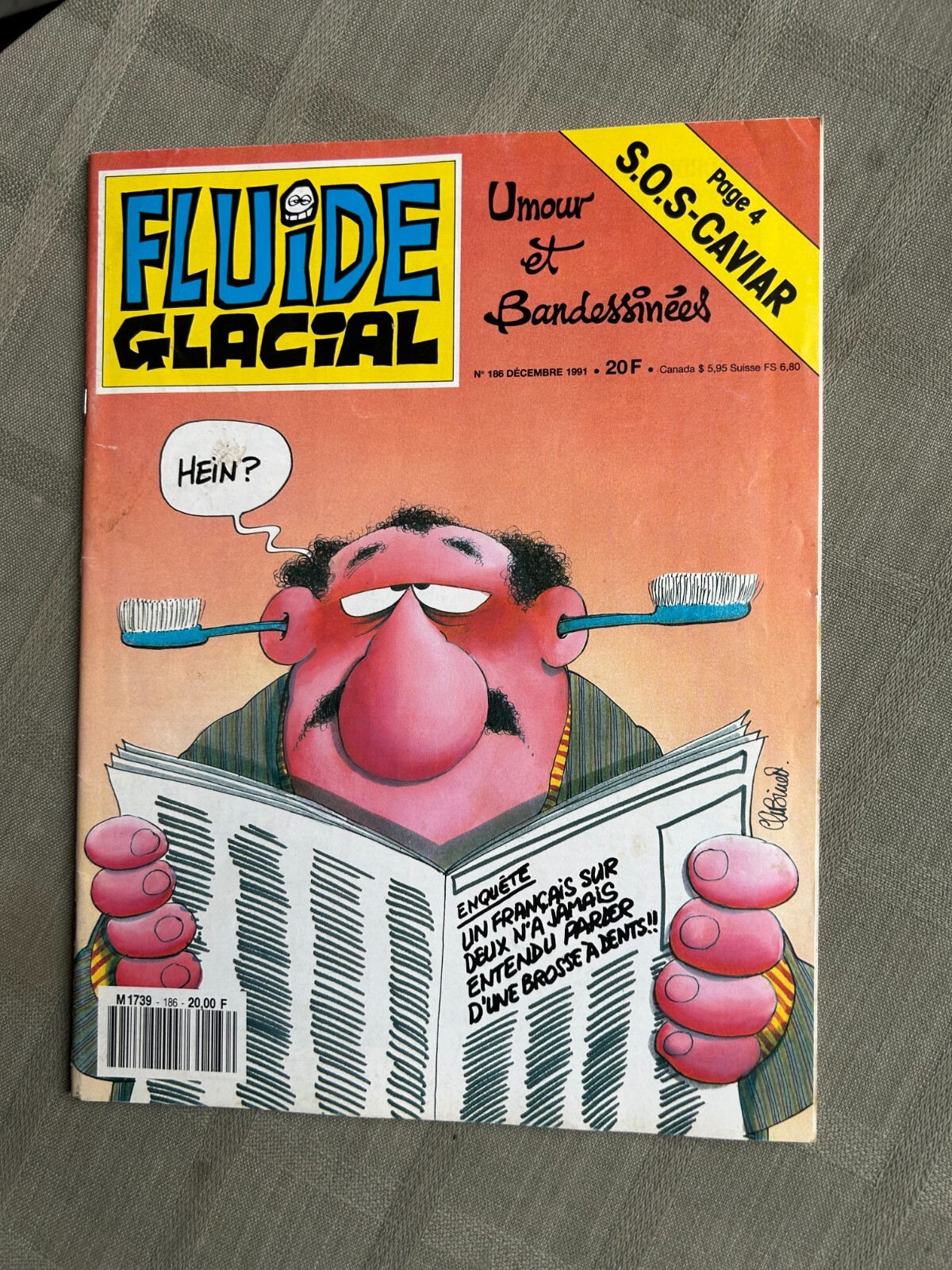 FLUIDE GLACIAL N°186 DÉCEMBRE 1991 EN BON ÉTAT
