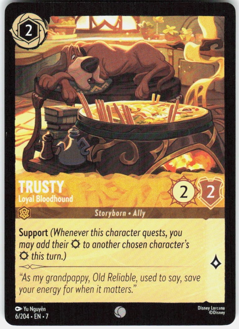 Disney Lorcana Trusty Loyal Bloodhound 6/204 Isola di Arcazia Comune Storyborn