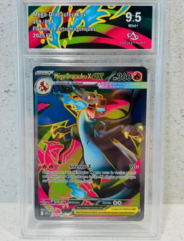 Pokémon - Carte gradée Collectaura Méga-Dracaufeu ex X 109/094 - Flammes Fantasmagoriques