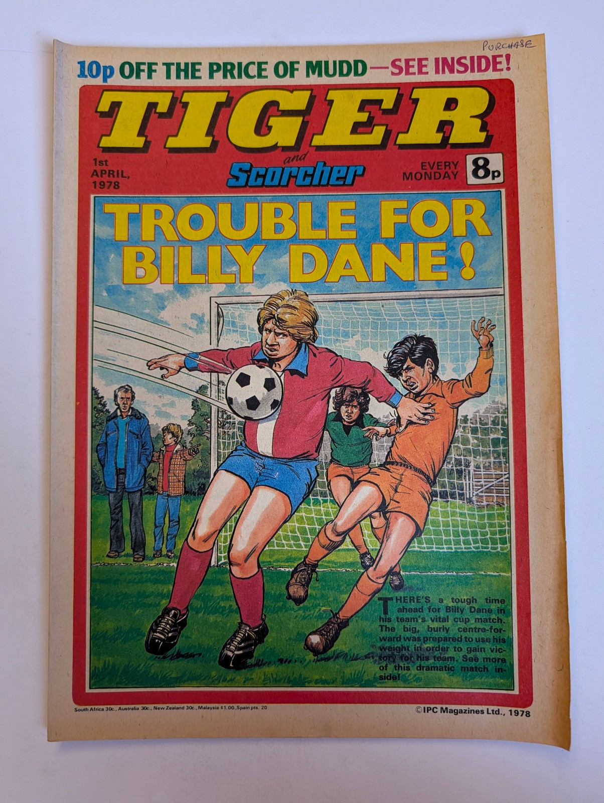 Tiger and Scorcher Comic 1st April 1978, IPC Magazines Ltd.