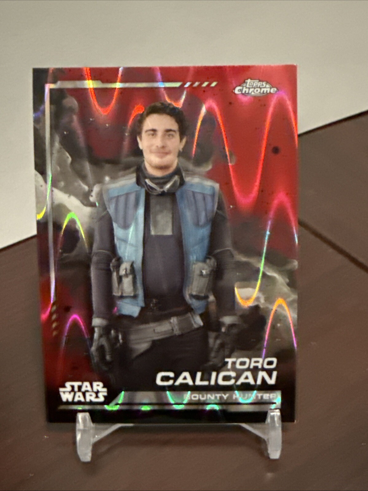 #50 Toro Calican 2024 Topps Chrome Star Wars Red Blaster RayWave rifrattori