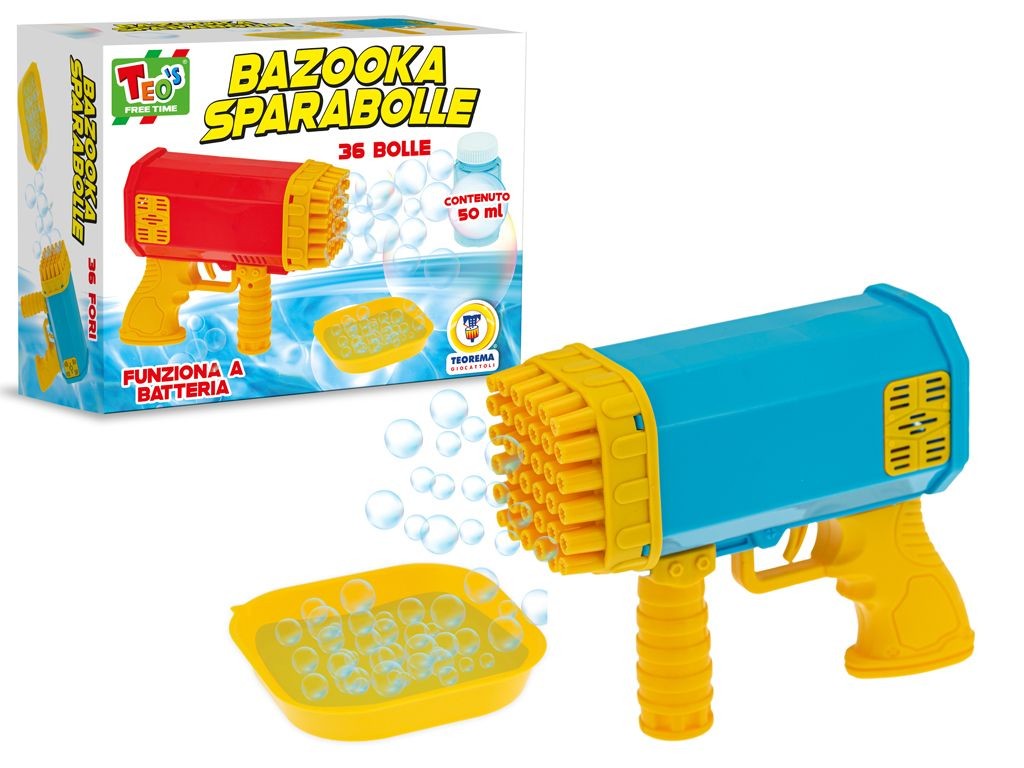Merchandising Teorema: Teo's - Pistola Sparabolle Di Sapone 36 Fori 50 Ml (Assor