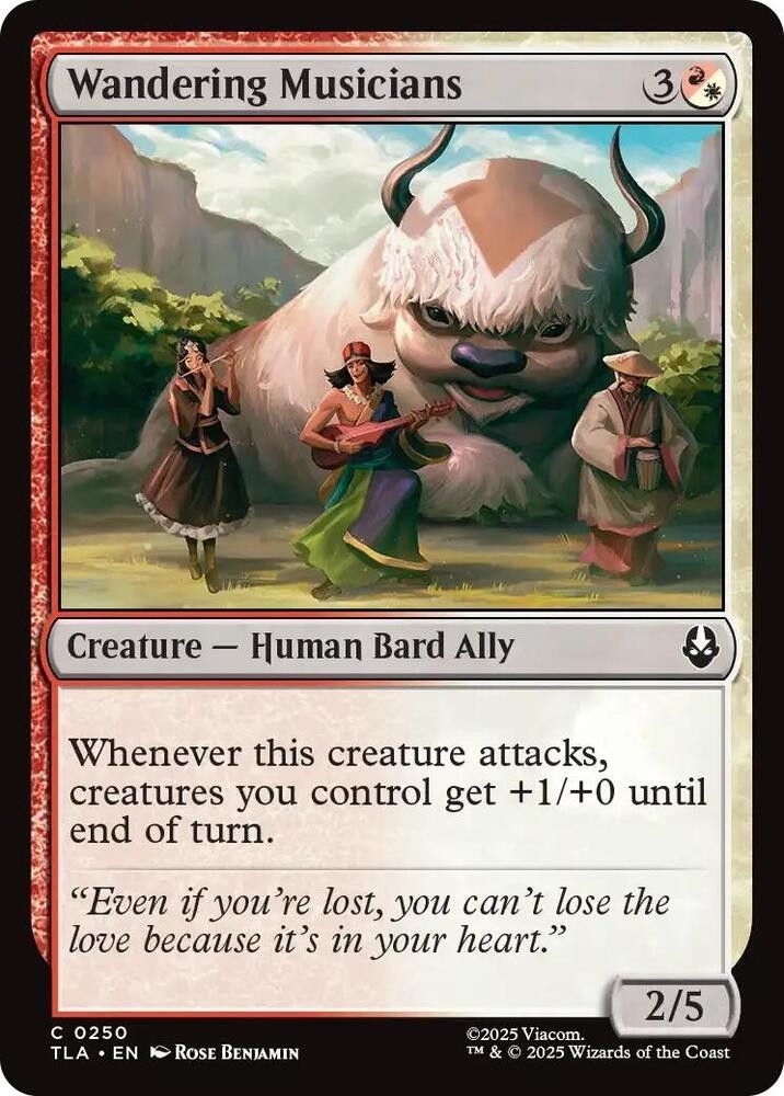 Wandering Musicians 250 C Avatar: The Last Airbender 2025 NM