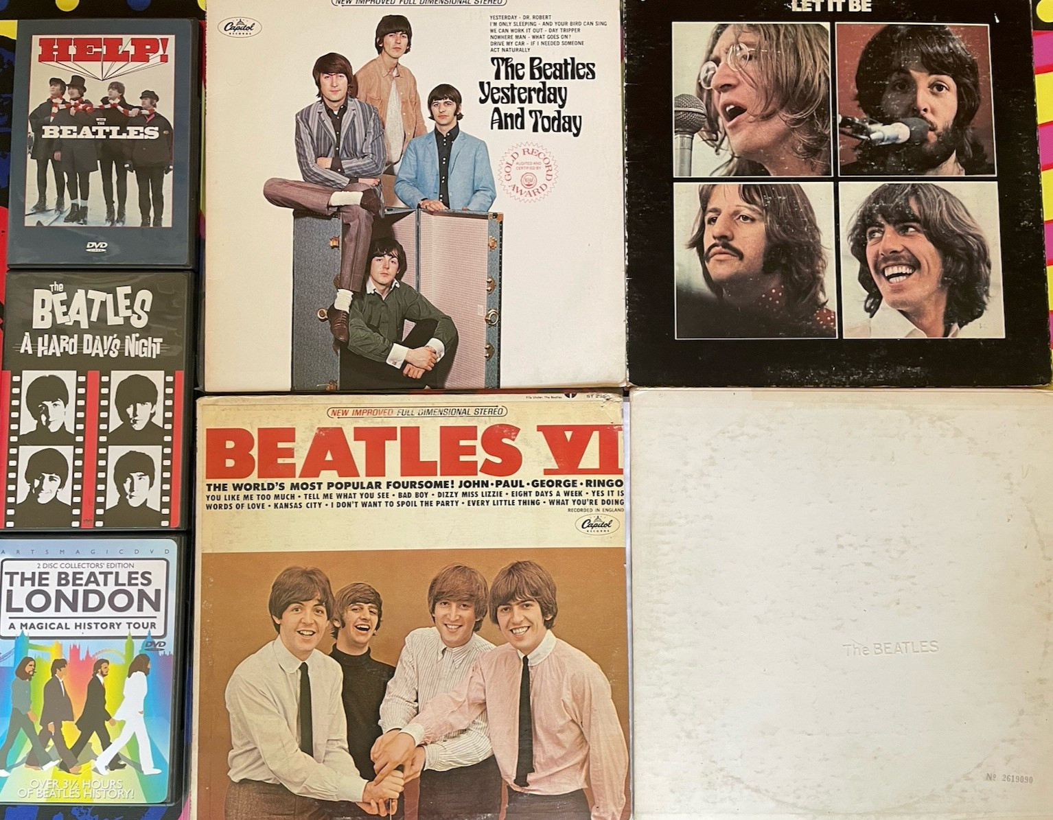 Beatles Vinyl Record Albums Lot White Numbered 
