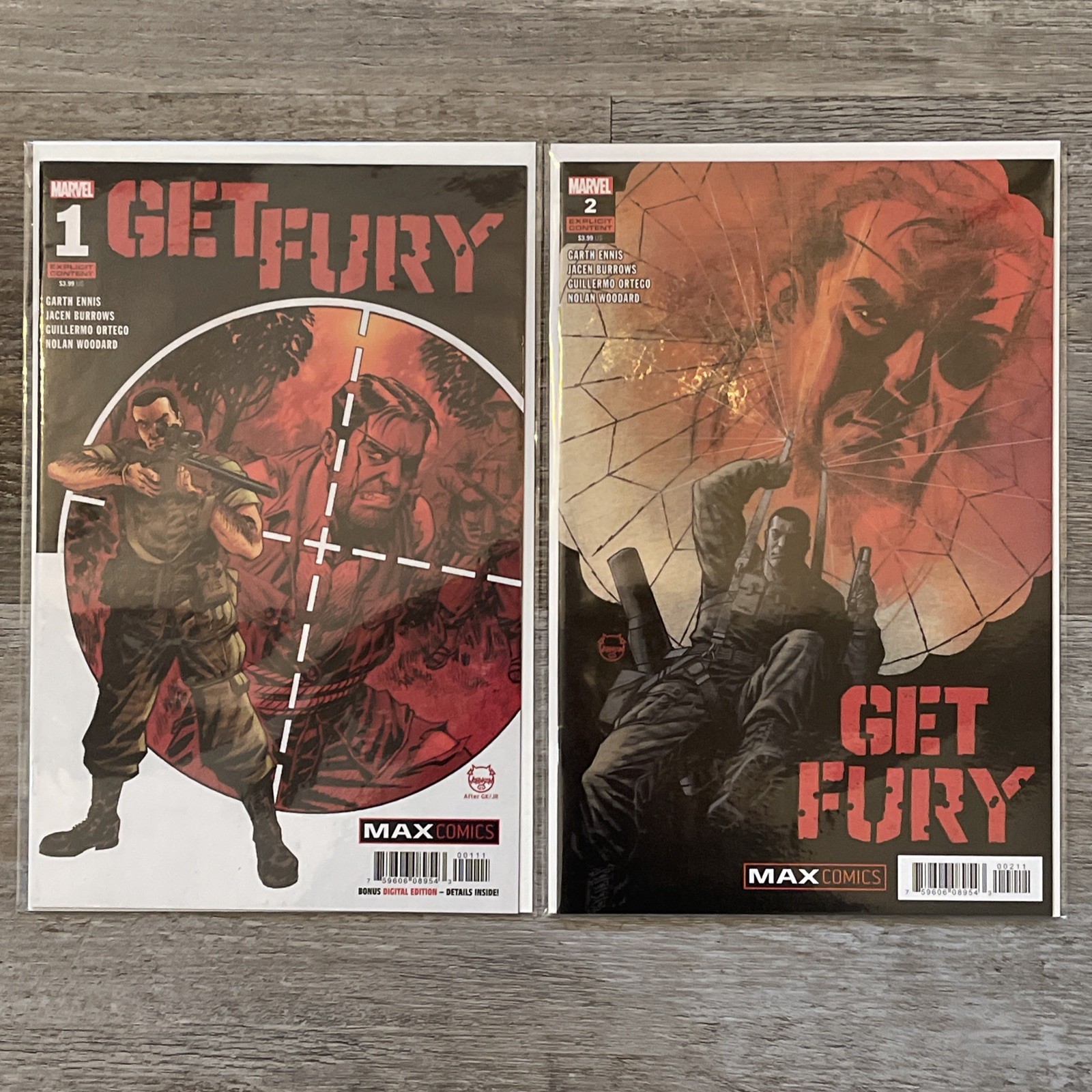 GET FURY Lot(x2) MARVEL COMICS 2024 Bagged & Boarded! #1 & 2 NM+🔥FAST SHIPPING!