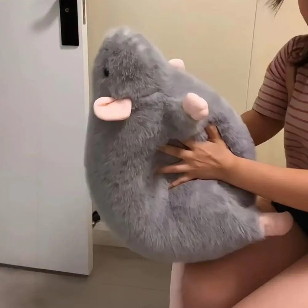 Big Rat Plushie 50 cm topo peluche bambola cartone animato fiore ramo bambola ratto