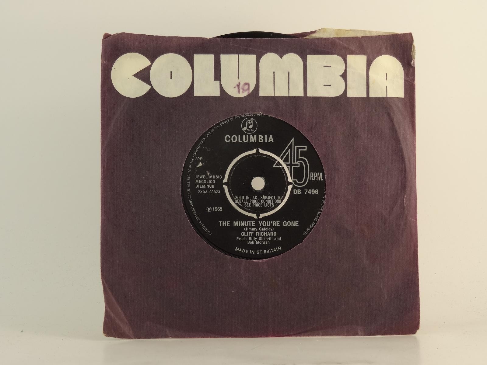 CLIFF RICHARD THE MINUTE YOU'RE GONE (2) (92) 2 Track 7" Single including Compan