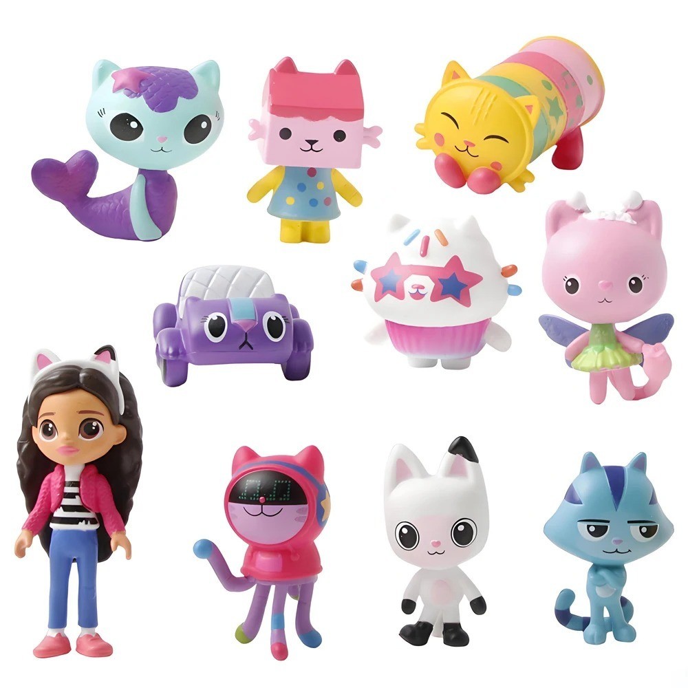 10 pezzi/set Gabby's Dollhouse action figure bambola carina collezione modellini giocattoli