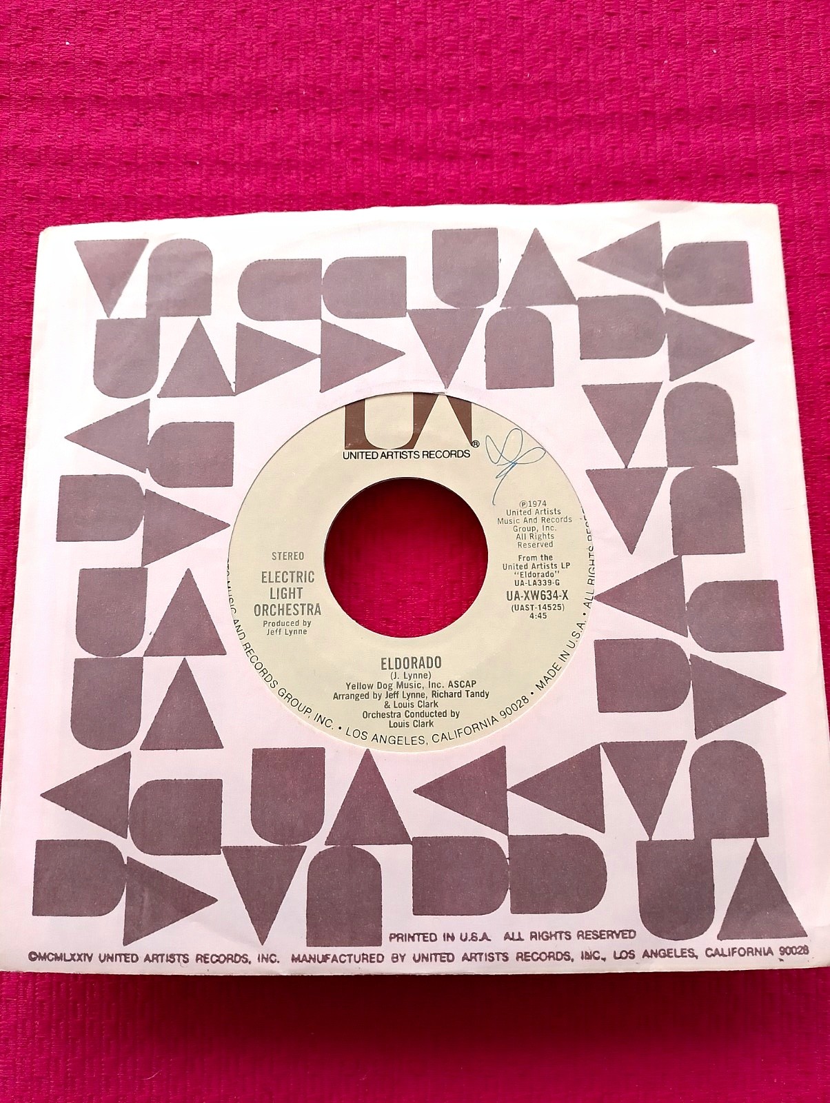 ELECTRIC LIGHT ORCHESTRA EX US 7 IN "BOY BLUE" bw "ELDORADO " UA 1974