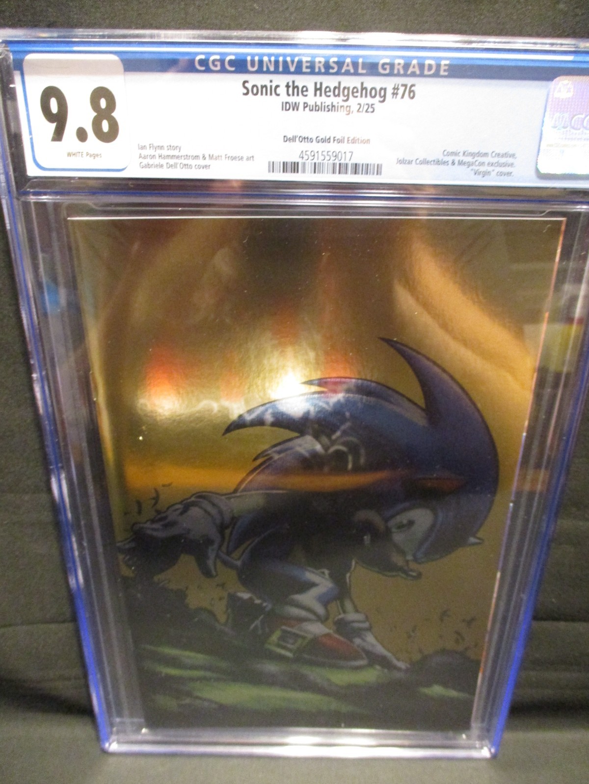 Sonic The Hedgehog 76 CGC 9.8 MegaCon Gold Foil Edition Dell'Otto Cover Slabbed