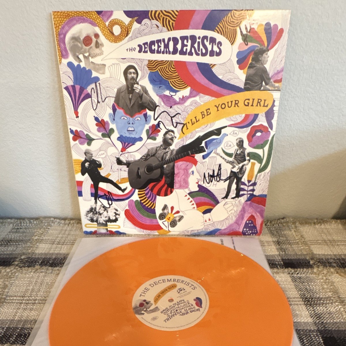 SIGNED The Decemberists - I'll Be Your Girl Orange Colored Vinyl LP 12" EX/EX