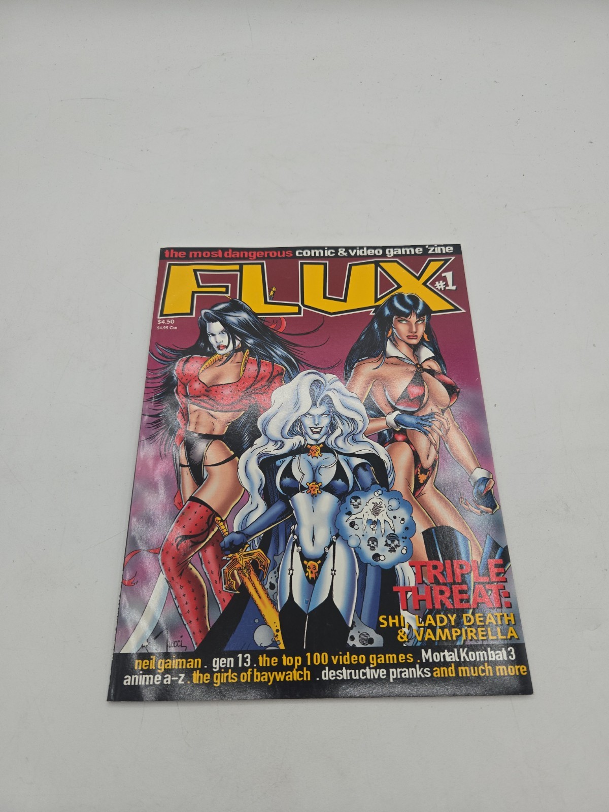 Flux Magazine # 1 NEAR MINT - 1995 Triple threat: Shipping, Lady Death, V