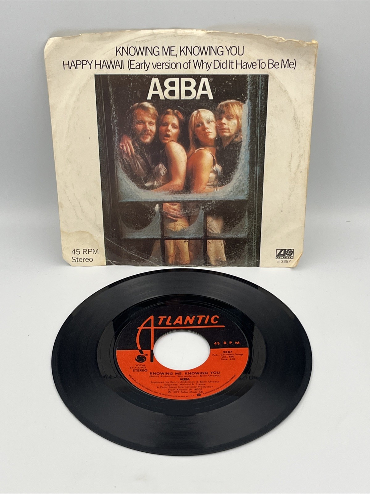 Abba Knowing Me, Knowing You/ Happy Hawaii 1977 Vinyl 45 3387 Tested