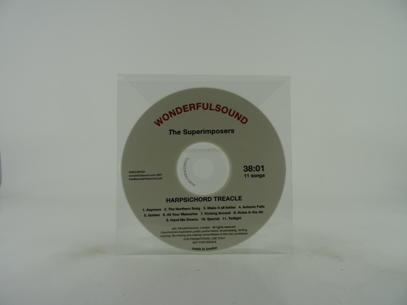 THE SUPERIMPOSERS HARPSICHORD TREACLE (239) 11 Track Promo CD Album including Pl