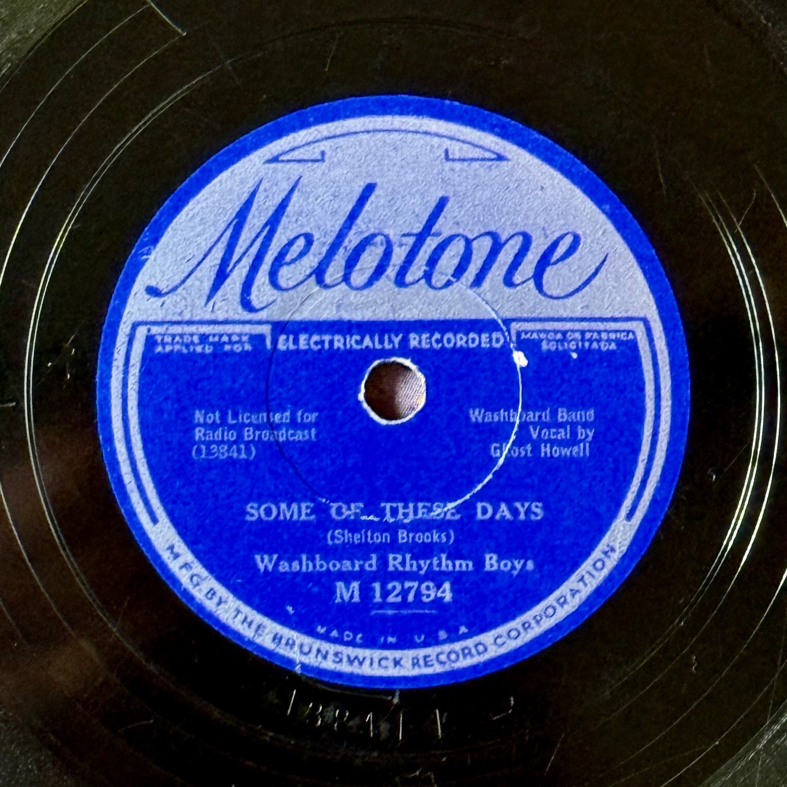 Washboard Rhythm Boys - "Some of These Days" Melotone 78 RPM HOT 1933! 