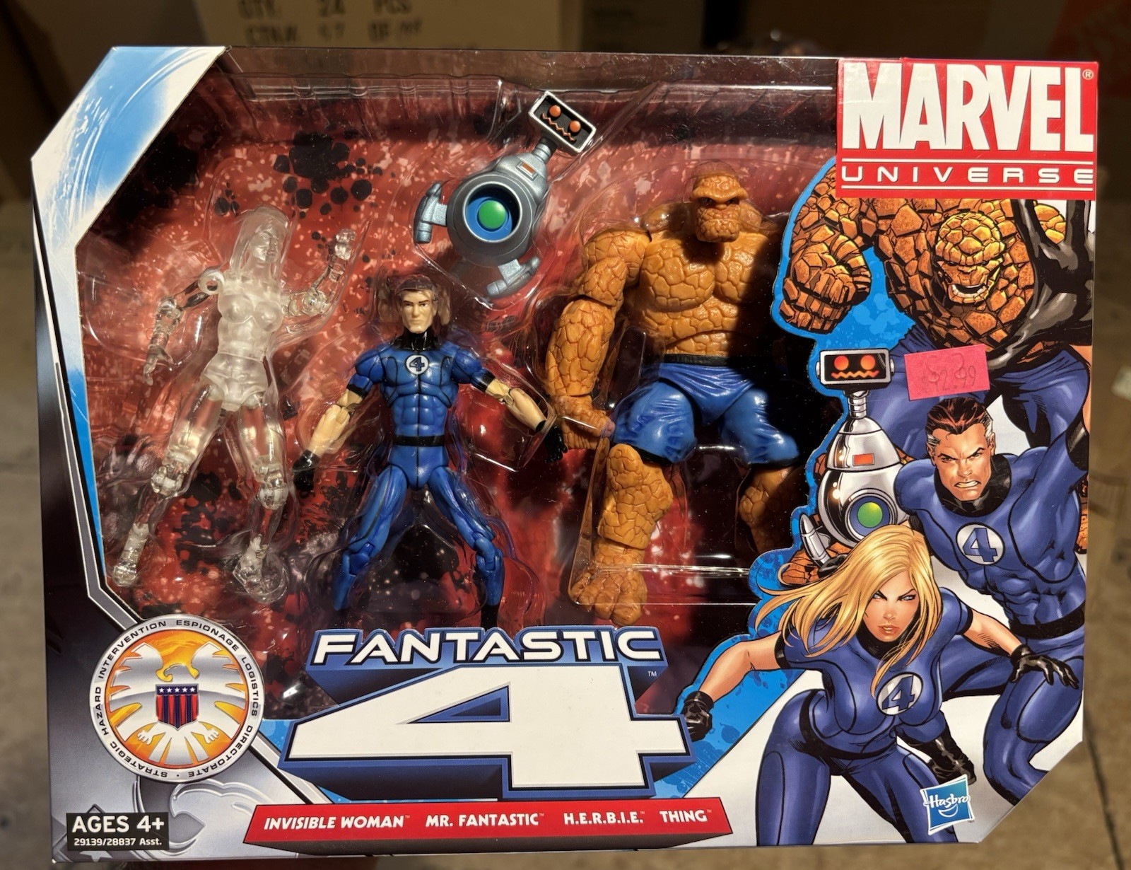 Marvel Universe 3.75" FANTASTIC FOUR Set 4 Pack CLEAR INVISIBLE WOMAN New 2010