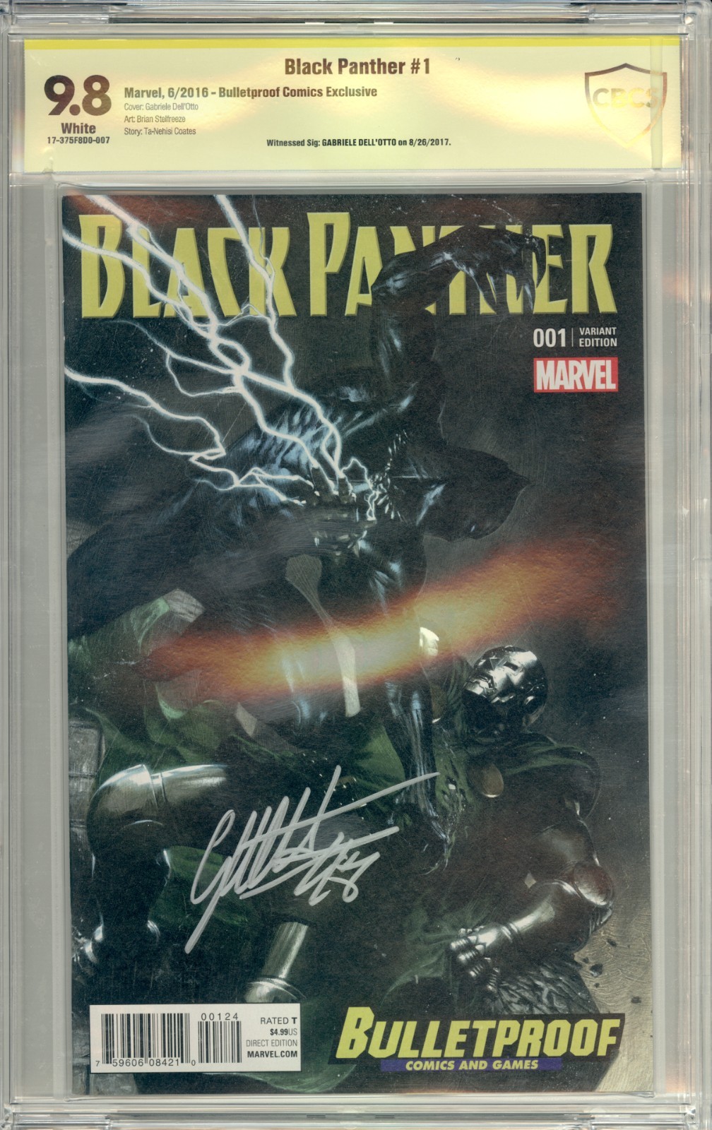 Black Panther #1 CBCS 9.8 firmato Dell'Otto antiproiettile Doom 1° apparizione Zenzi