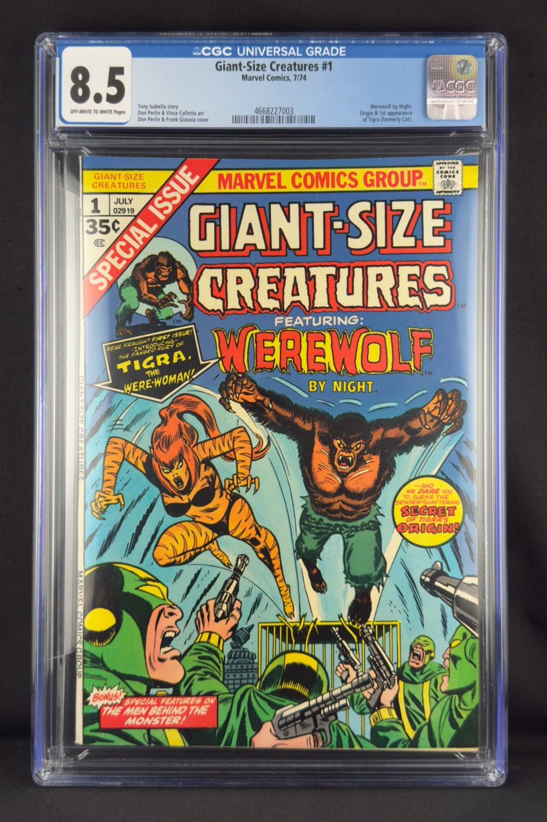 Creature Taglia Gigante #1 (1974) CGC 8.5 - 1° App Tigra