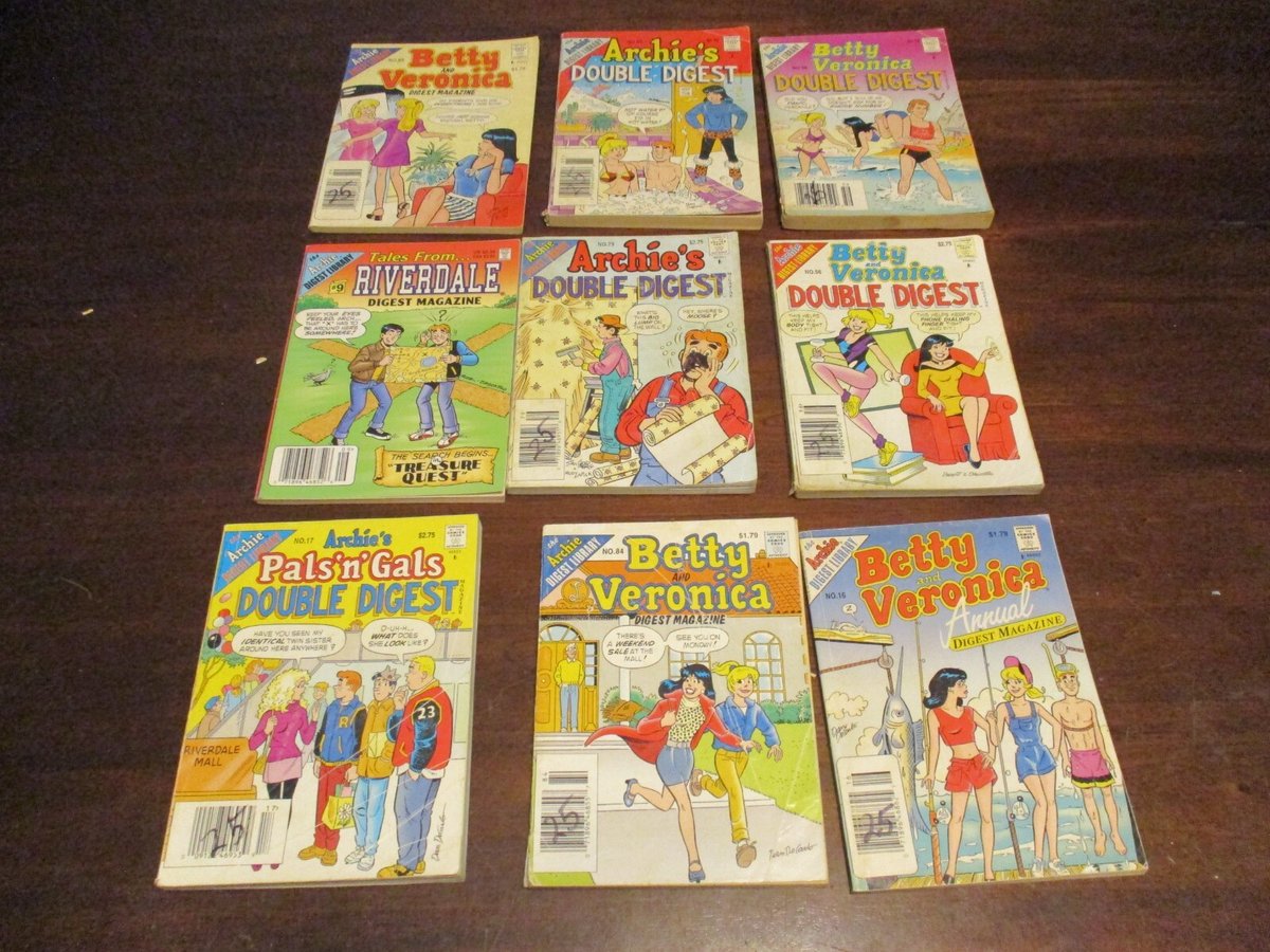 LOTTO 9 libri tascabili Archie's Digest tascabili fumetti tutti usati