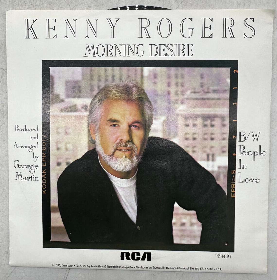 Kenny Rogers Morning Desire / People In Love RCA PB-14194 Poster Sleeve NM