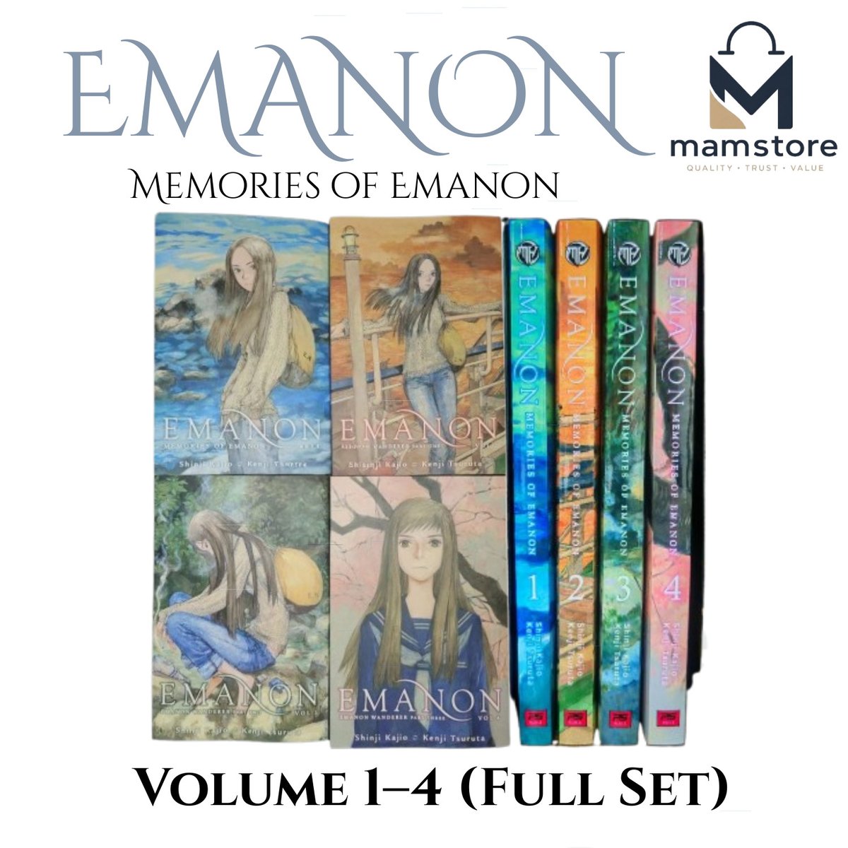 Emanon Memories of Emanon Vol.1-4 Set Completo Manga Versione Inglese di Shinji Kajio