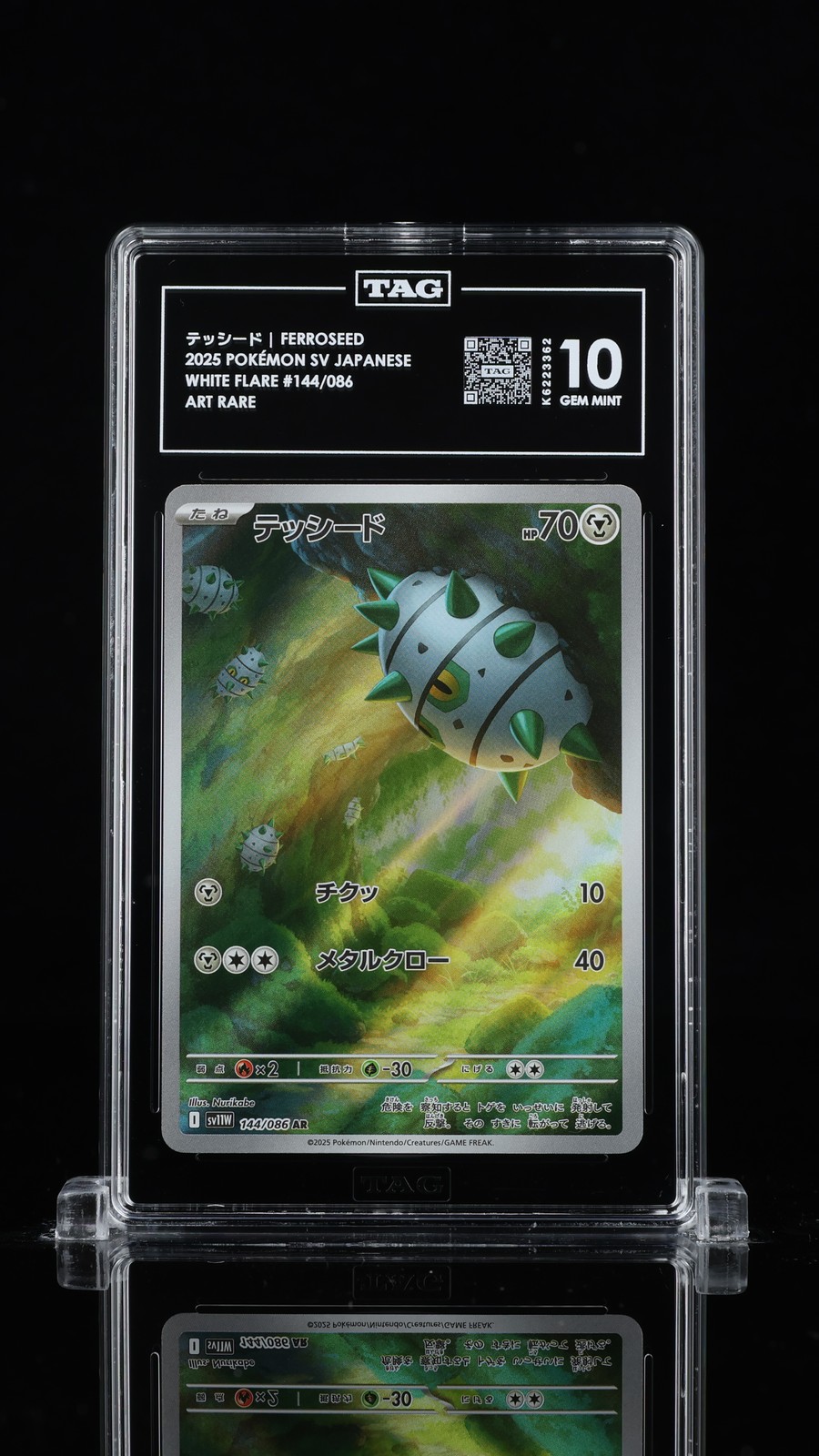 TAG 10 Ferroseed 144/086 Arte Rara Carta Pokemon Svasata Bianca