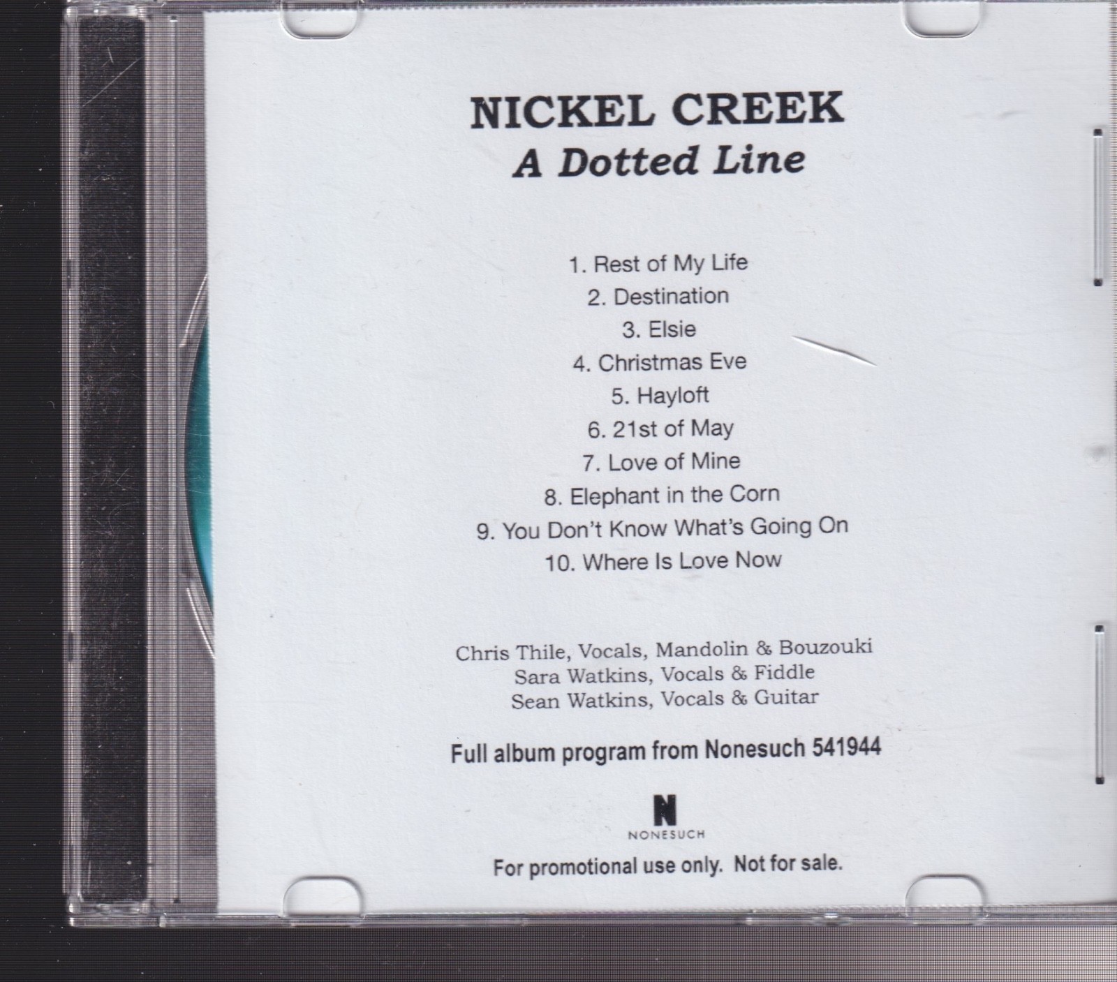 nickel creek a dotted line   cd promo