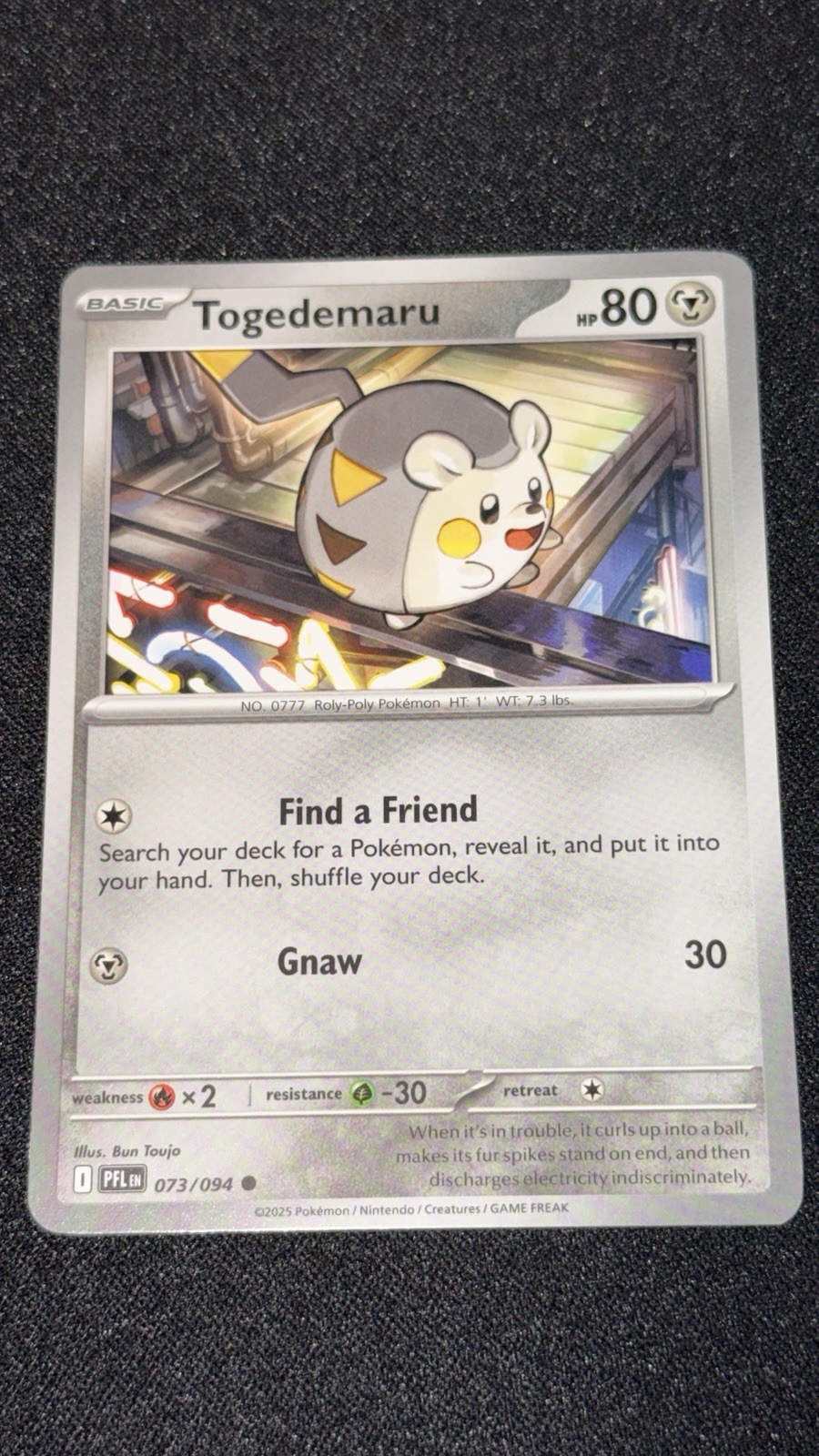 Pokémon TGC Togedemaru 073/094 Me02: Fiamme Fantastiche Carta Collezionabile Regolare Mint