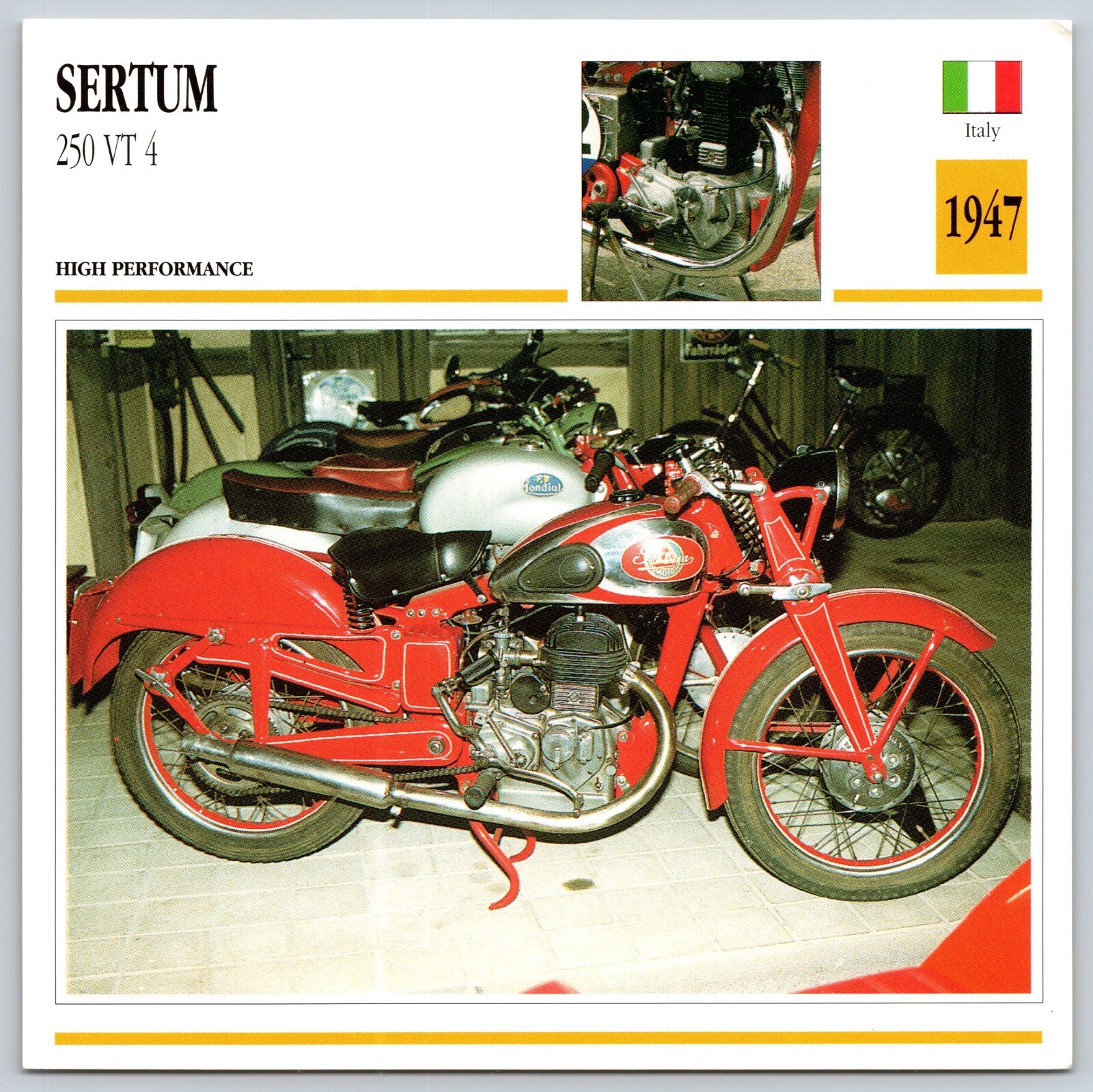 Sertum 250 VT 4 1947 Italy Edito Service Atlas Motorcycle Card