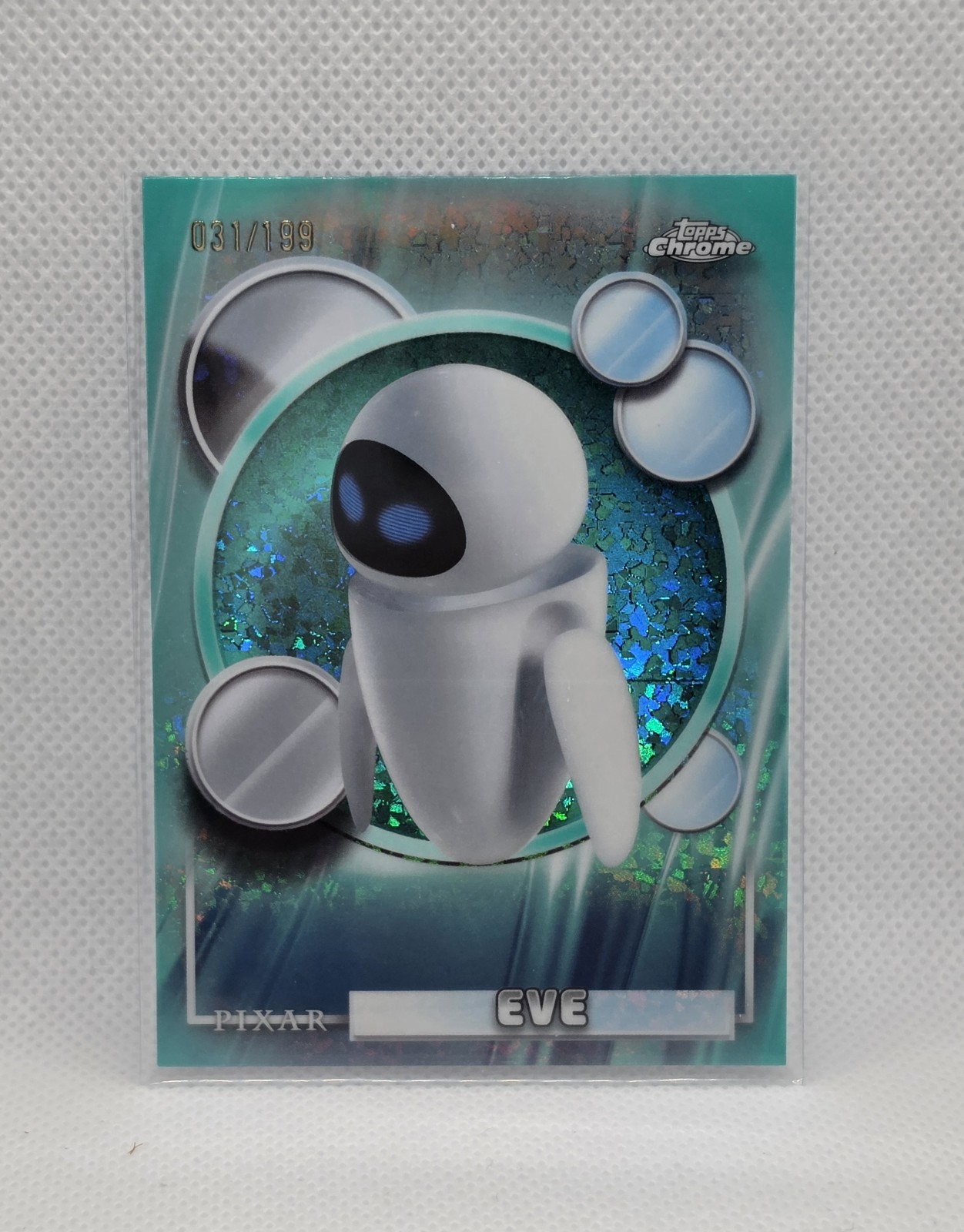 2026 Topps Chrome Disney - Eve #146 Aqua Mini-Diamanti /199